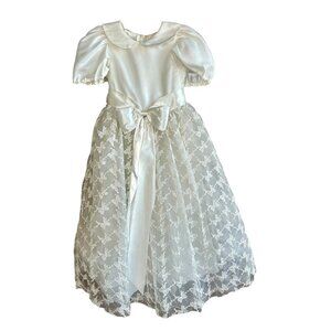 Mon Cherie Bridal Ivory Butterfly Flower Girl Dress Size 5
